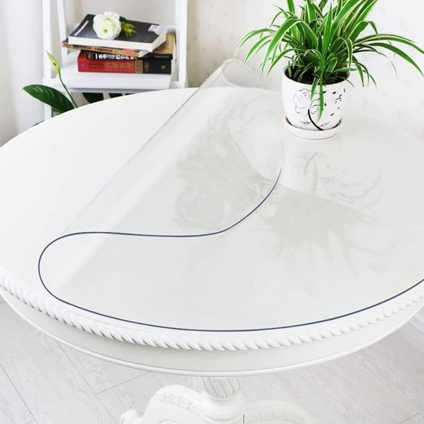 Protector de mesa transparente, cubierta de mantel de plástico, alfombrilla  para escritorio de oficina, muebles de madera, acento de vidrio para café