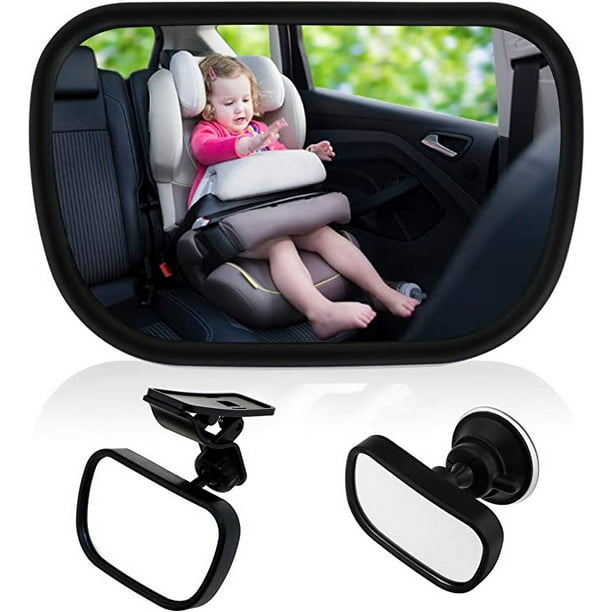 Espejo de coche para bebé con ventosa para asiento trasero de coche, espejo  retrovisor ajustable para bebé