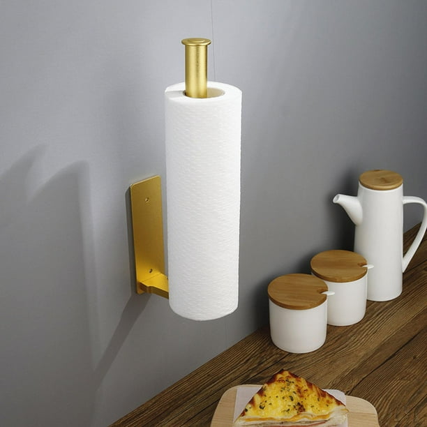 Portarrollos de papel adhesivo para debajo del pequeña sala para cocina,  soporte de pared para toallas de papel, portarrollos de papel higiénico,  con Oro 12.4 pulgadas BLESIY Portarrollos de papel