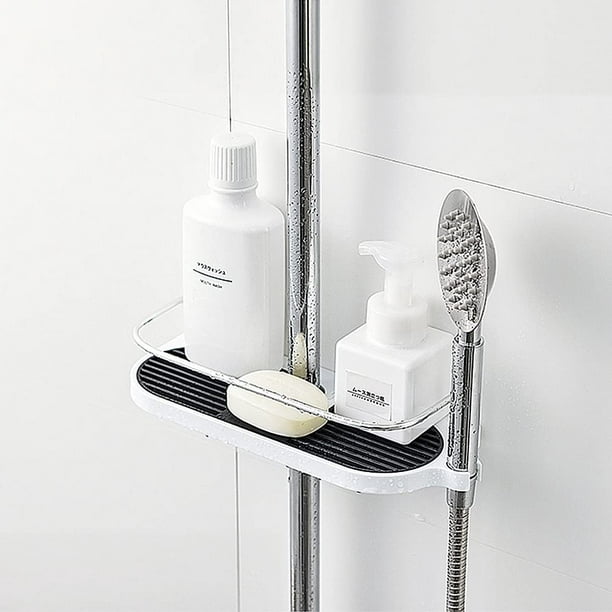 Estante de ducha ajustable en altura, estante de ducha sin