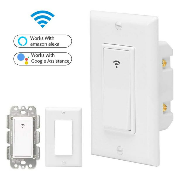 leyfeng Interruptores inalámbricos Interruptor de luz WiFi Smart Wall  Compatible con Alexa Echo Google Home Assistant Control