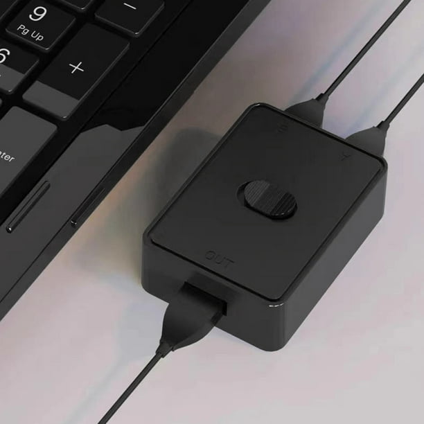 Interruptor USB 2 en 1 salida USB 3.0 compartidor bidireccional para  compartir teclado y ratón de impresora