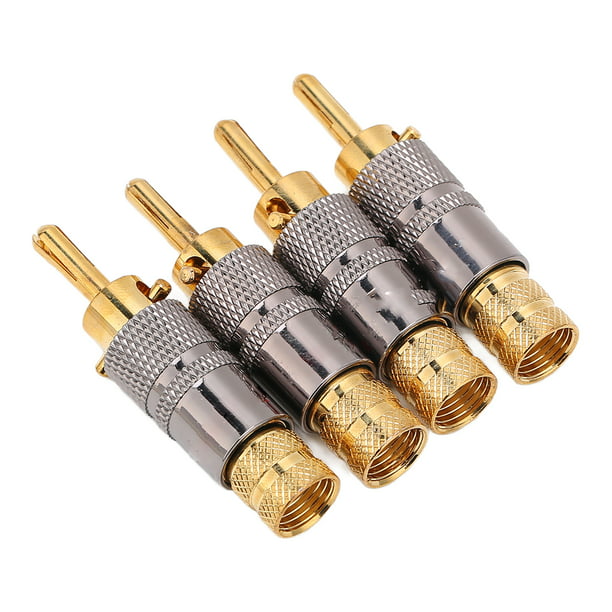 Conectores de Cable de altavoz de Audio chapados en oro, adaptador de  Terminal de enchufe de