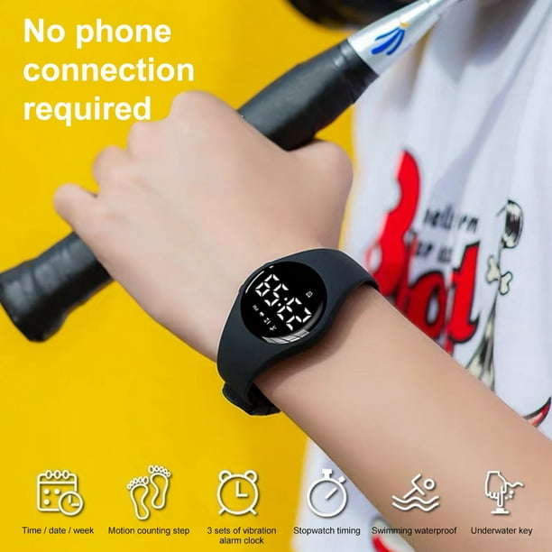 Reloj digital para niños, reloj inteligente deportivo resistente al agua  con grabadora de ejercicios, reloj despertador vibratorio, cronómetro para  niños y niñas, correr al aire libre YUNYI BRAND Deportes
