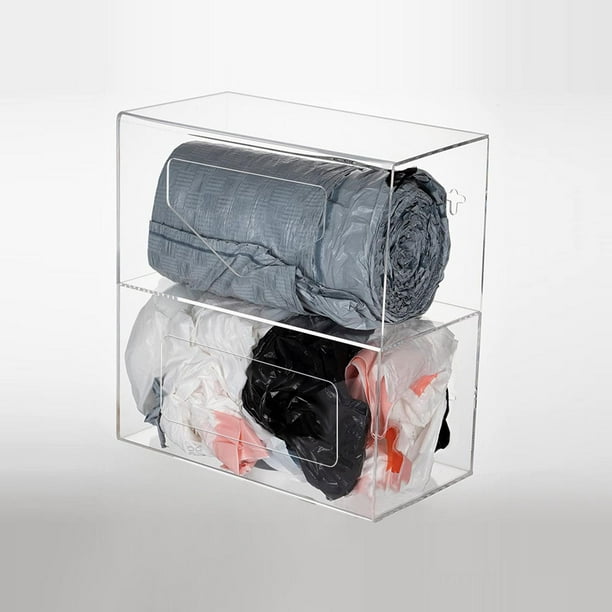 Dispensador de bolsas de basura – Dispensador de bolsas de basura  acrílicas, dispensador de bolsas de basura montado en la pared, organizador  de