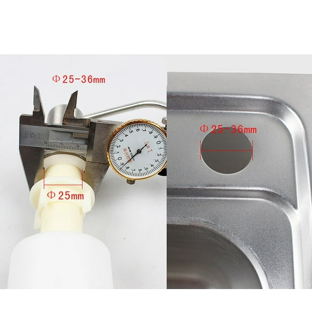 Dispensador de jabón para fregadero de cocina, dispensador de jabón  integrado de níquel cepillado, dispensador de jabón para fregadero de acero