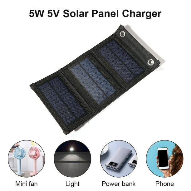 Cargador solar plegable Kit de teléfono móvil Panel de alimentación  portátil 7W 5V Cargador de batería de teléfono celular Cargador de batería  para