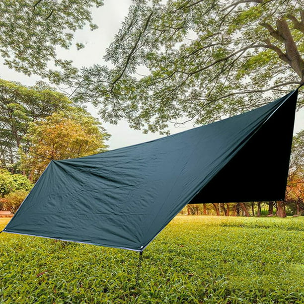 Hikeman Lona impermeable para camping, portátil, con bolsa de cordón, tela  para el suelo, para senderismo al aire libre, picnic (gris, 83 x 55