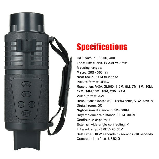 Dispositivo de visión nocturna monocular de visión nocturna de uso