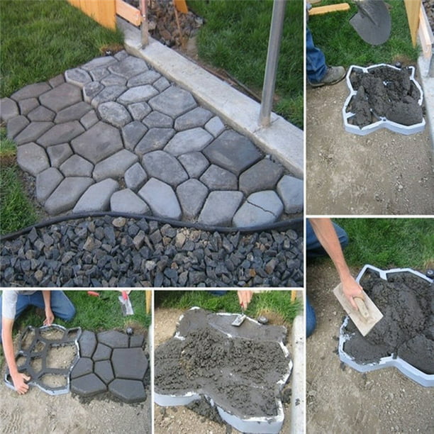 Molde de hormigón, molde de pavimento para paseo de jardín, moldes de  camino de piedra de ladrillo de cemento de pavimentación manual de  bricolaje
