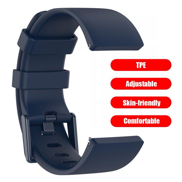 Pulsera TPE Correa de muñeca para Fitbit Versa 2/Versa/Versa Lite S (Azul  oscuro) Ndcxsfigh