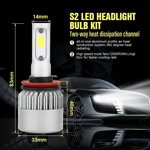 LED H4 Luces , bombillas led, luz de automóviles, luces de coche 72w 7200lm