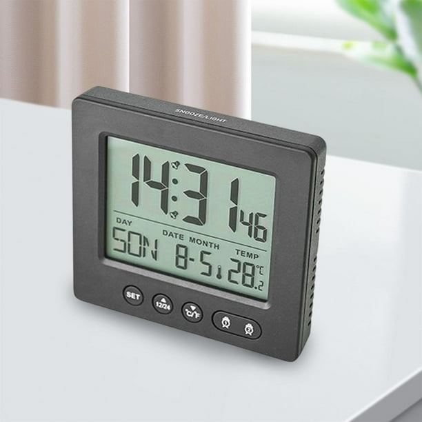 Comprar Reloj de pared plateado digital LCD/reloj de mesa con calendario  despertador de temperatura