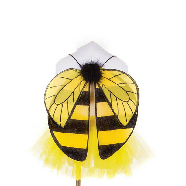 Disfraz de abeja amarilla de 4 piezas para mujer, Kit de actuación