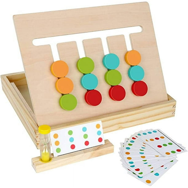 Juguetes de aprendizaje Montessori, rompecabezas deslizante, acertijos a  juego de colores y formas, juego de lógica, juguetes educativos  preescolares de madera para niños, niñas de 3, 4, 5, 6 y 7 años