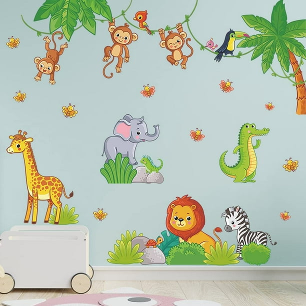 Láminas infantiles Animals jungle (4ud) 20x20 - 23x23 - 30x30 - 21x30 -  30x40 - A3 - A4 - Laluilolo Kids Decor