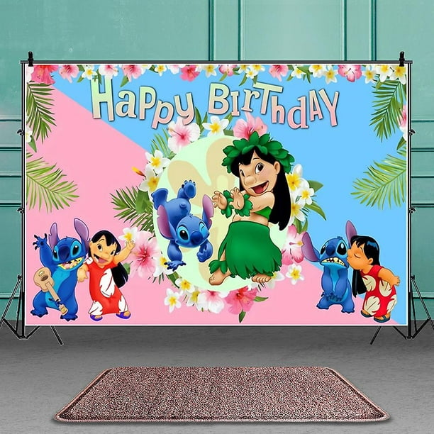 Lilo and Stitch - Decoraciones de cumpleaños, suministros de fiesta,  incluye pancarta de feliz cumpleaños, decoración de pastel, tarjeta de