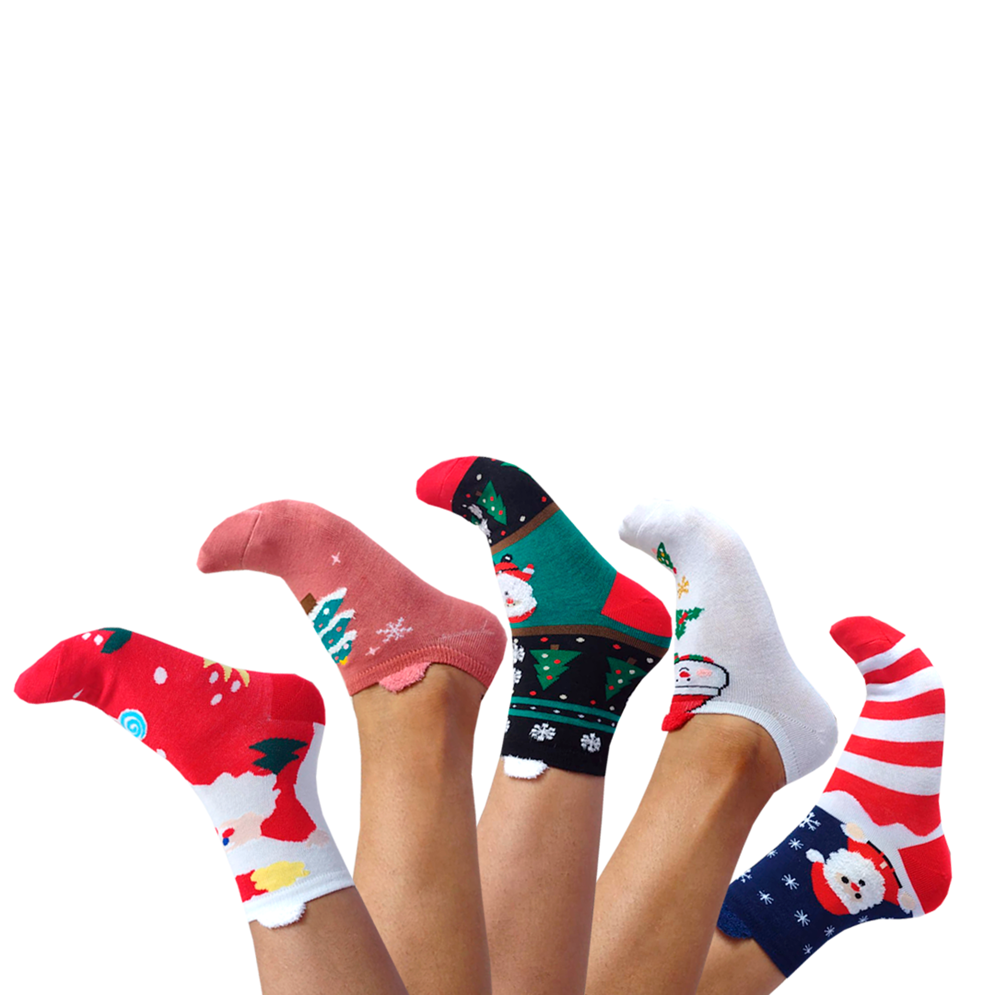 Calcetas Mixtas Navideñas Orejitas Mujer Algodón SET 10 Pares Mauya ...