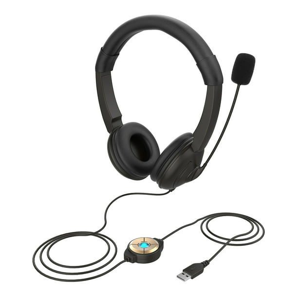 Call Center inalámbrico auricular con micrófono, cancelación de ruido  silenciar auriculares USB orejeras banda elástica