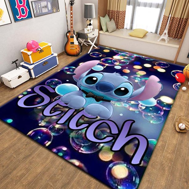 Disney Stitch print carpet children's play room Rug living room bedroom  non-slip carpet Children Adult birthday gift Home Decor40x60cm(15x23 in)  Gao Jinjia LED