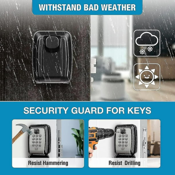 Caja de seguridad para llaves a prueba de agua, caja para llaves montada en  la pared, caja para llaves para exteriores, caja de seguridad para llaves  montada en la pared YONGSHENG 8390611899035