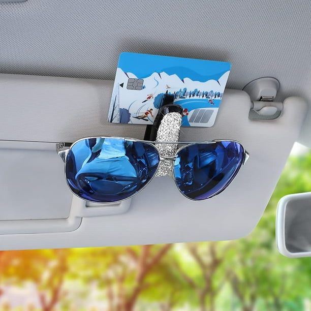 Bling - Soporte para gafas para visera de coche, soporte universal para  gafas de sol con diamantes d ER