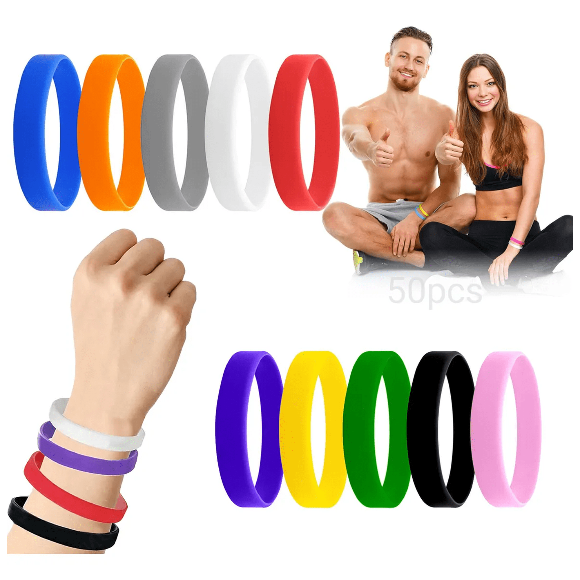 50 pzas solo fiesta pulseras de silicón eventos colores neón xtellar multicolor