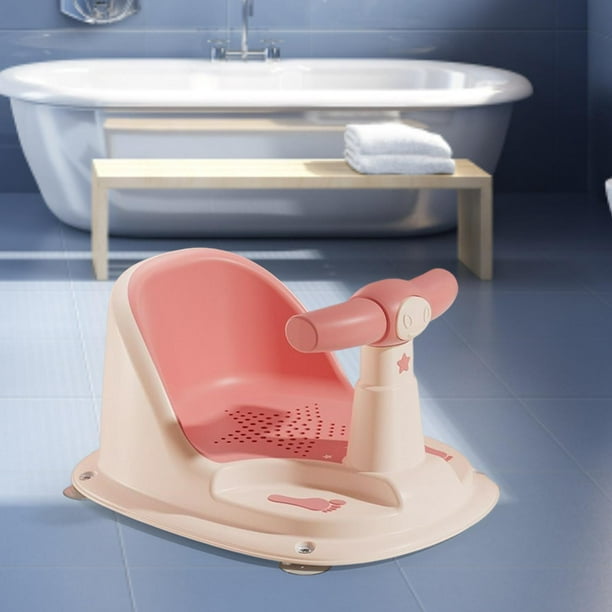 Asiento de baño para bebé, asiento de bañera para bebés, silla de ducha  para bebés de 6 meses con 4 ventosas seguras, soporte de respaldo ajustable