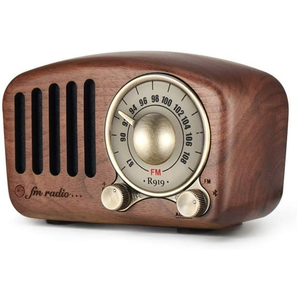 Mini radio de madera Radio pequeña retro con altavoz Bluetooth