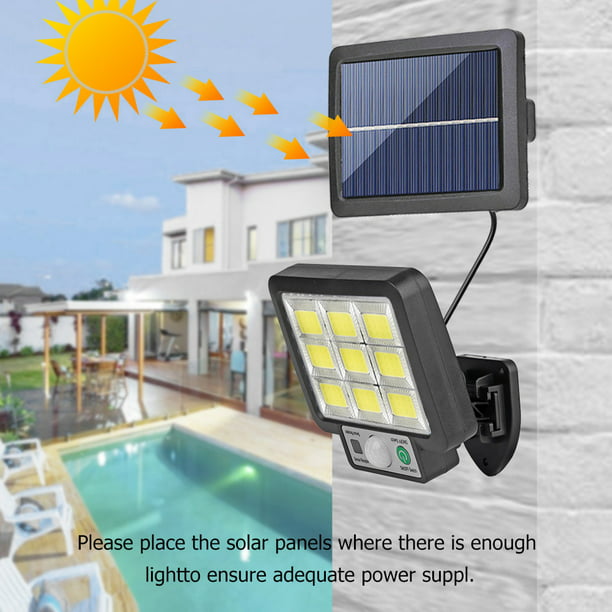 1600W Luz LED Solar Para Exterior Con Sensor De Movimiento Jardin Patio  Lampara 