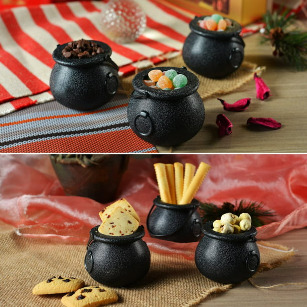 Caldero de plástico, mini caldero de bruja negra, recipiente multiusos  novedoso para dulces con asa oso de fresa Electrónica