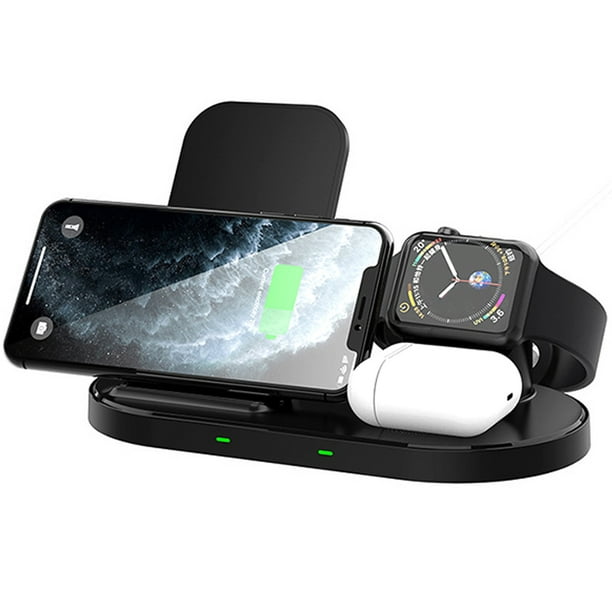 Base Carga Inalámbrica Dusted 3 en 1, Carga Smartphone - Smartwatch -  Audífonos, Negro