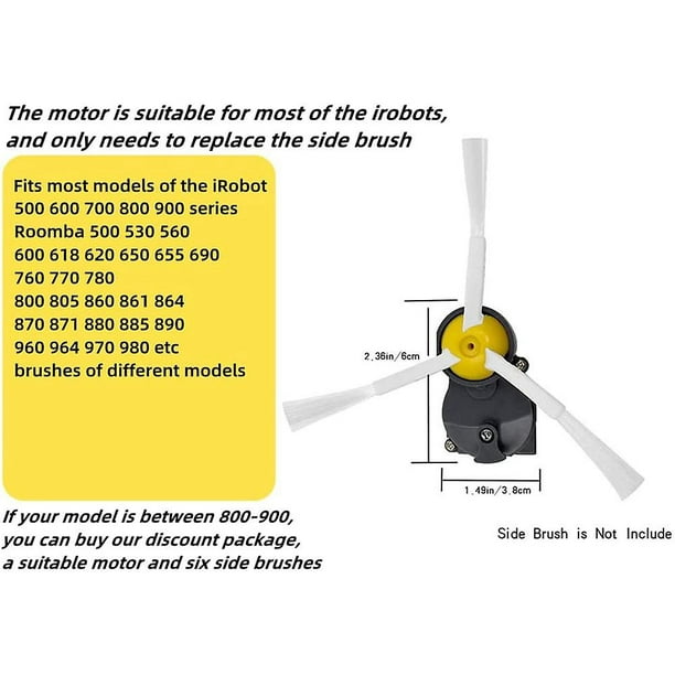 Cepillo lateral Roomba 500 600 700 (Compatible iRobot). Repuestos Recambios