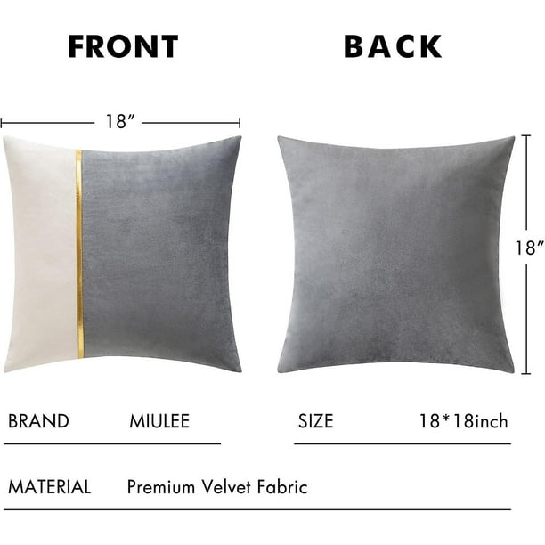  Almohadas blancas – Almohadas de sofá con rellenos incluidos,  paquete de 4 (2 almohadas + 2 fundas) – Fundas de almohada de terciopelo de  18 x 18 pulgadas para almohadas de