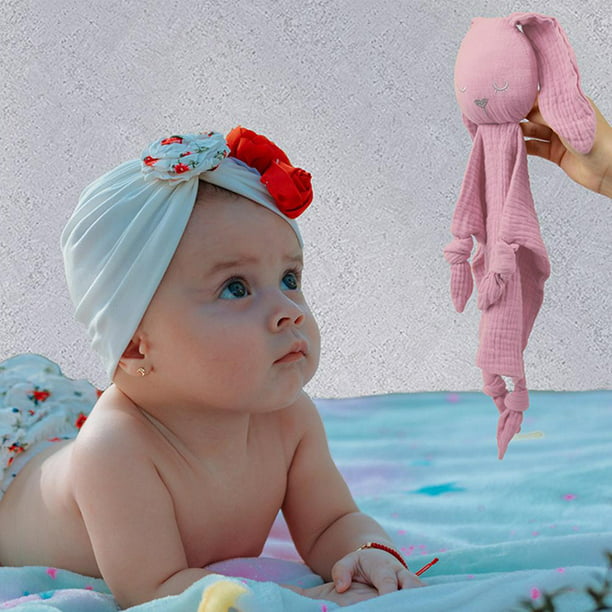 Juego de regalo para niña recién nacido, manta de seguridad de conejito  rosa para bebé, manta