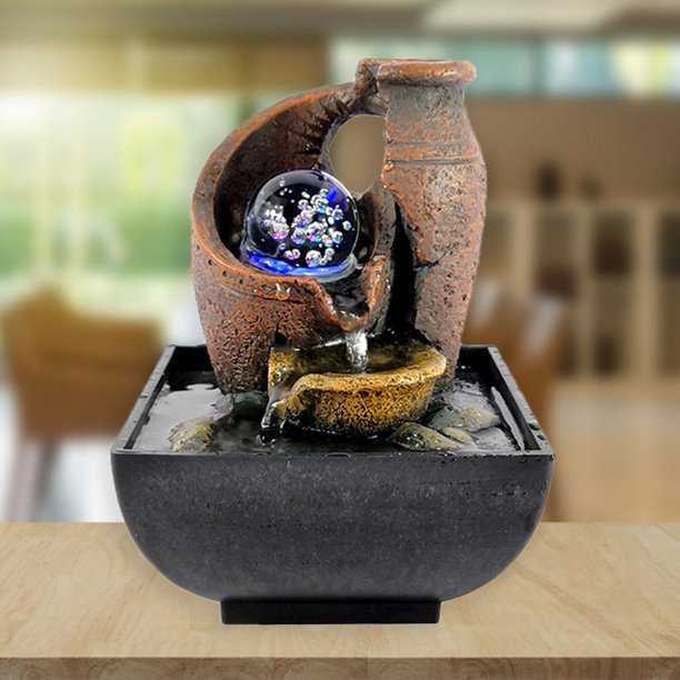 Fuente de mesa para interiores, artesanía elegante con bomba, fuente de agua  decorativa decorativa creativa para sala de estar, escritorio, oficina,  Sunnimix Fuentes de mesa