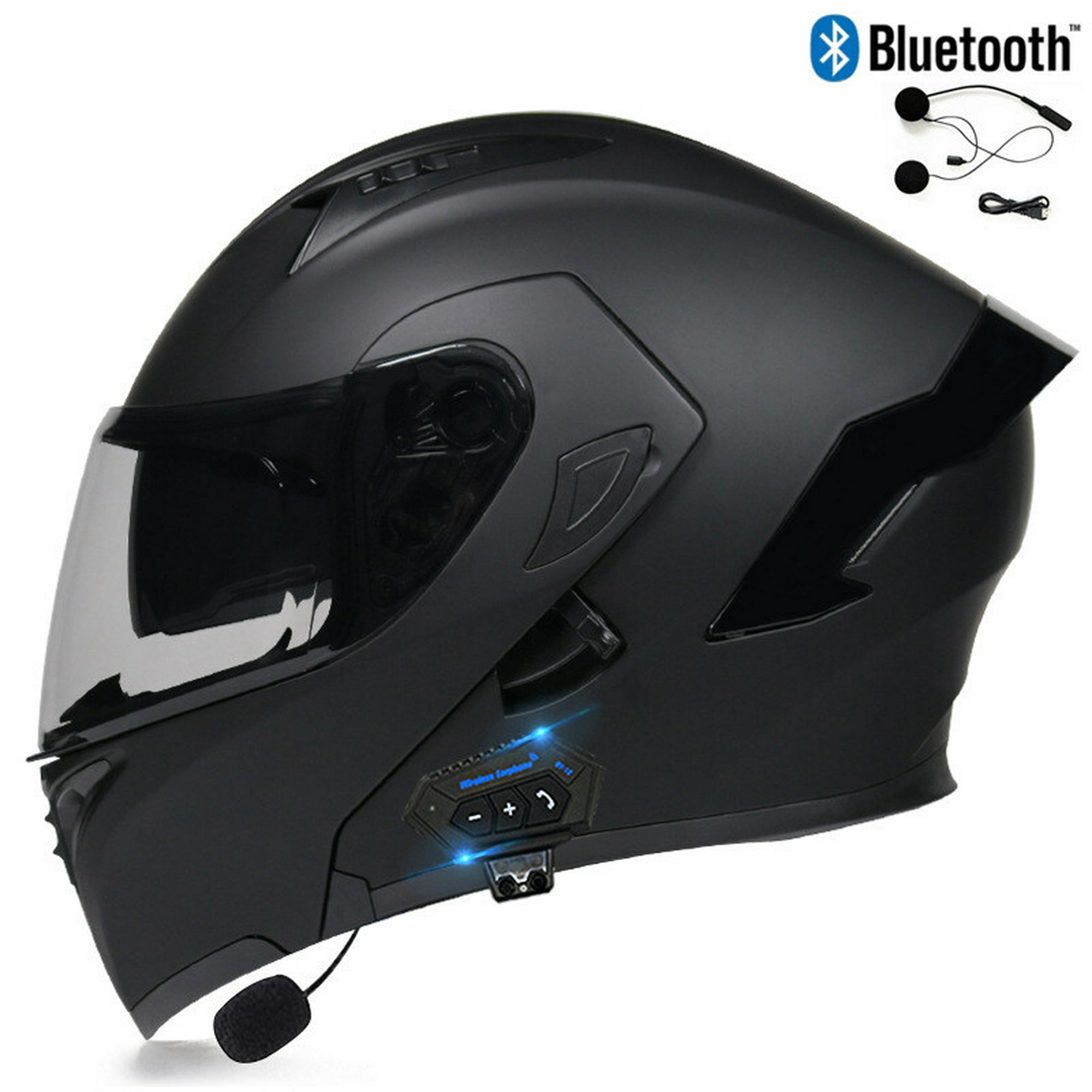 Casco Moto Con Bluetooth, Casco Moto Resistente Al Agua Con Bluetooth  Integrado Cara Completa, Cascos Modulares Bluetooth Aprobados Por DOT/ECE  Para