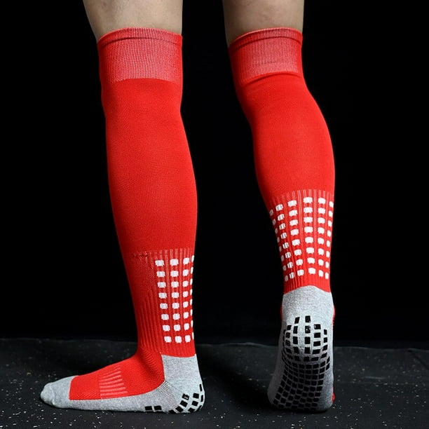 Calcetines de fútbol antideslizantes para hombre y mujer, medias