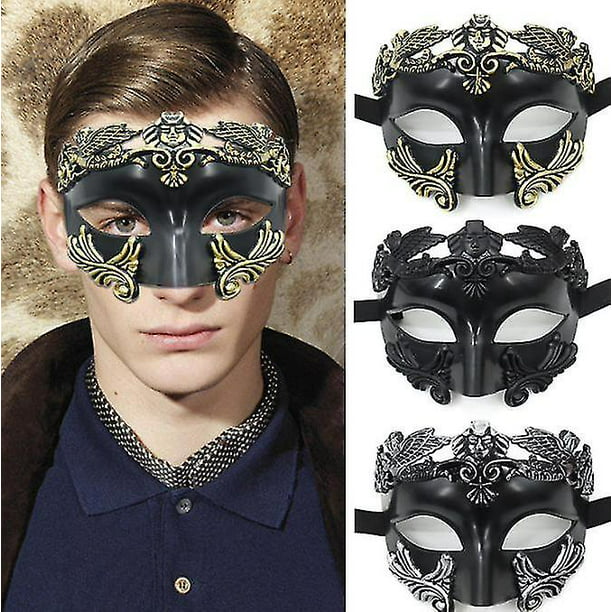 BESTOYARD Máscara veneciana para hombre, media cara, para fiestas de  máscaras, color negro : : Juguetes y juegos