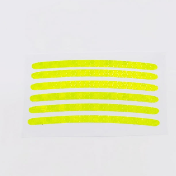Kasahome 4 pegatinas reflectantes con forma de mano, amarillo fluorescente,  señal luminosa para coche, bicicleta, moto, mochila, 6 x 6 cm