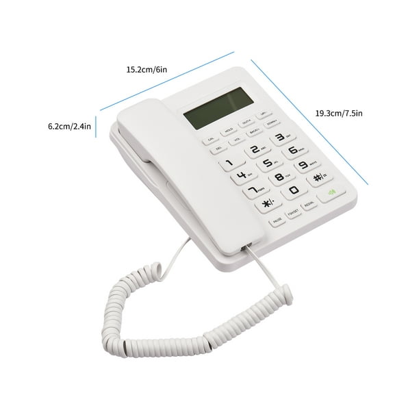 Teléfono fijo de escritorio con cable, KXT504 Multifunción Botones Grandes  Teléfono con cable, para ancianos/Hogar/Oficina/Hotel Teléfono Fijo, con