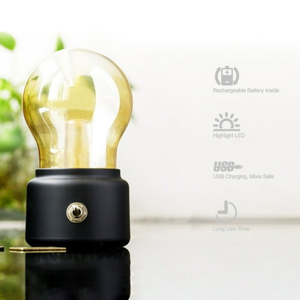 Bombilla LED de noche, lámpara Retro recargable por USB, luminaria