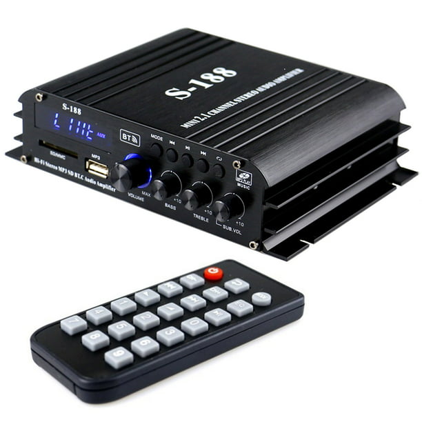 Mini amplificador estéreo Amplificador de potencia de audio digital para el  hogar/coche 40W × 2 agudos bajos