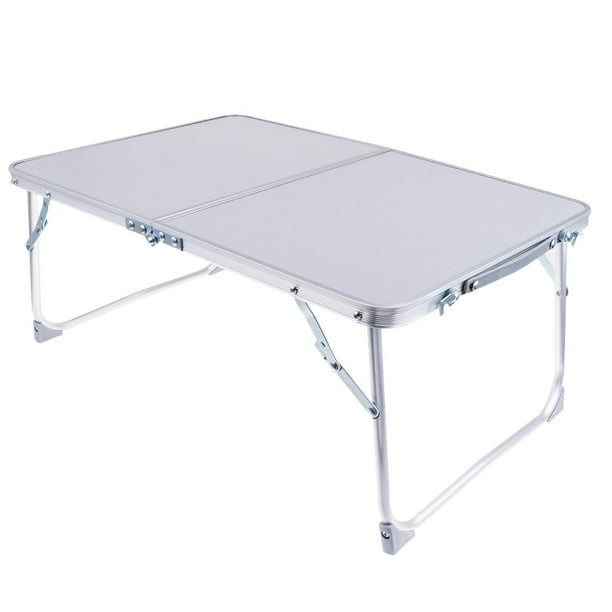 Mesa de camping plegable portátil de picnic de 3 pies, mesa plegable ligera  para exteriores, patas de aluminio con asa, mesa de playa de 3 pliegues
