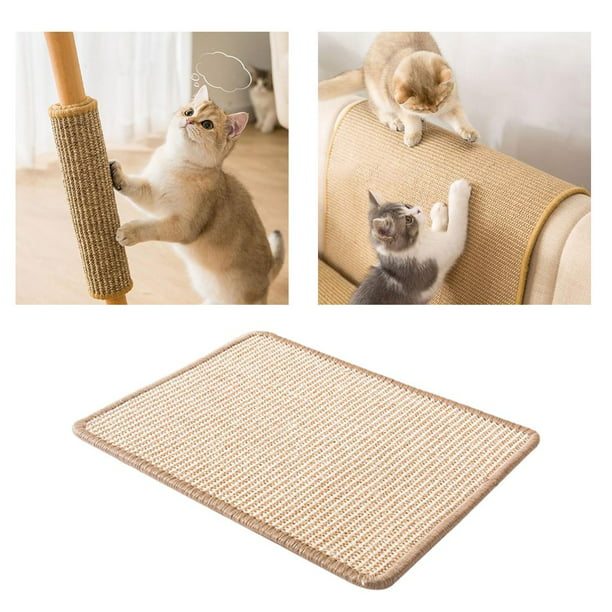 VCEPJH Paquete de 2 rascadores de esquina para gatos, de sisal natural,  para montar en la pared, almohadillas de arañazos para gatos de interior