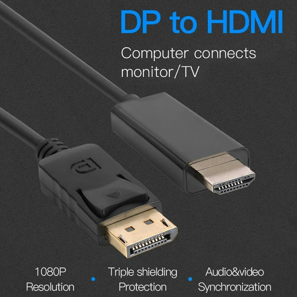 Adaptador convertidor de señal compatible con DisplayPort a HDMI de cable  DP a Hugtrwg Para estrenar