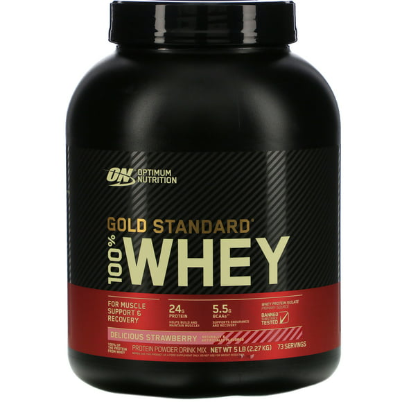 gold standard  1oo whey delicious strawberry 5 lbs optimum nutrition gols standard 100 whey delicious strawberry