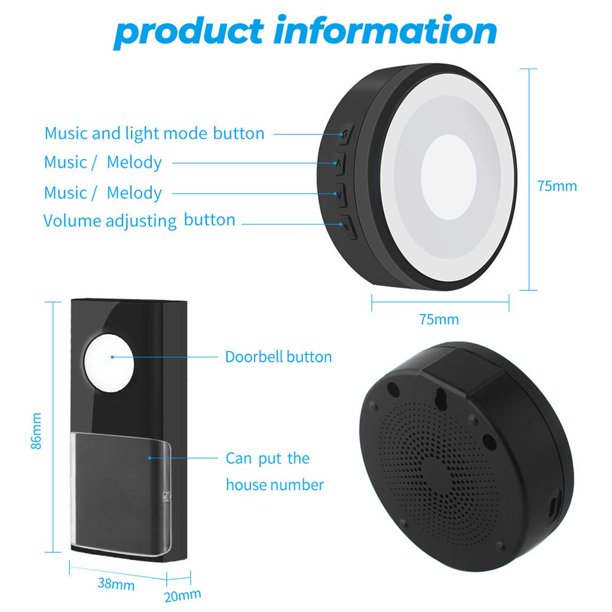 de sensor de movimiento inalámbrico Timbre Entrar Campanas de Recordatorio  del cuidador Advertencia Timbre puerta Soledad timbre de la puerta de  alarma