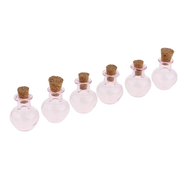 Mini botellas de vidrio transparente con corcho, botellas de