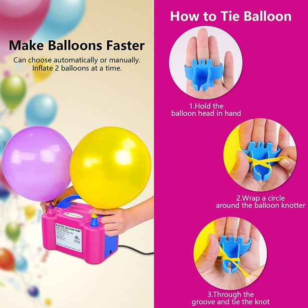 Bomba de globo, bomba de globo eléctrica, doble boquilla portátil, bomba de  aire eléctrica de globo de 110 V 600 W, inflador eléctrico de globos con